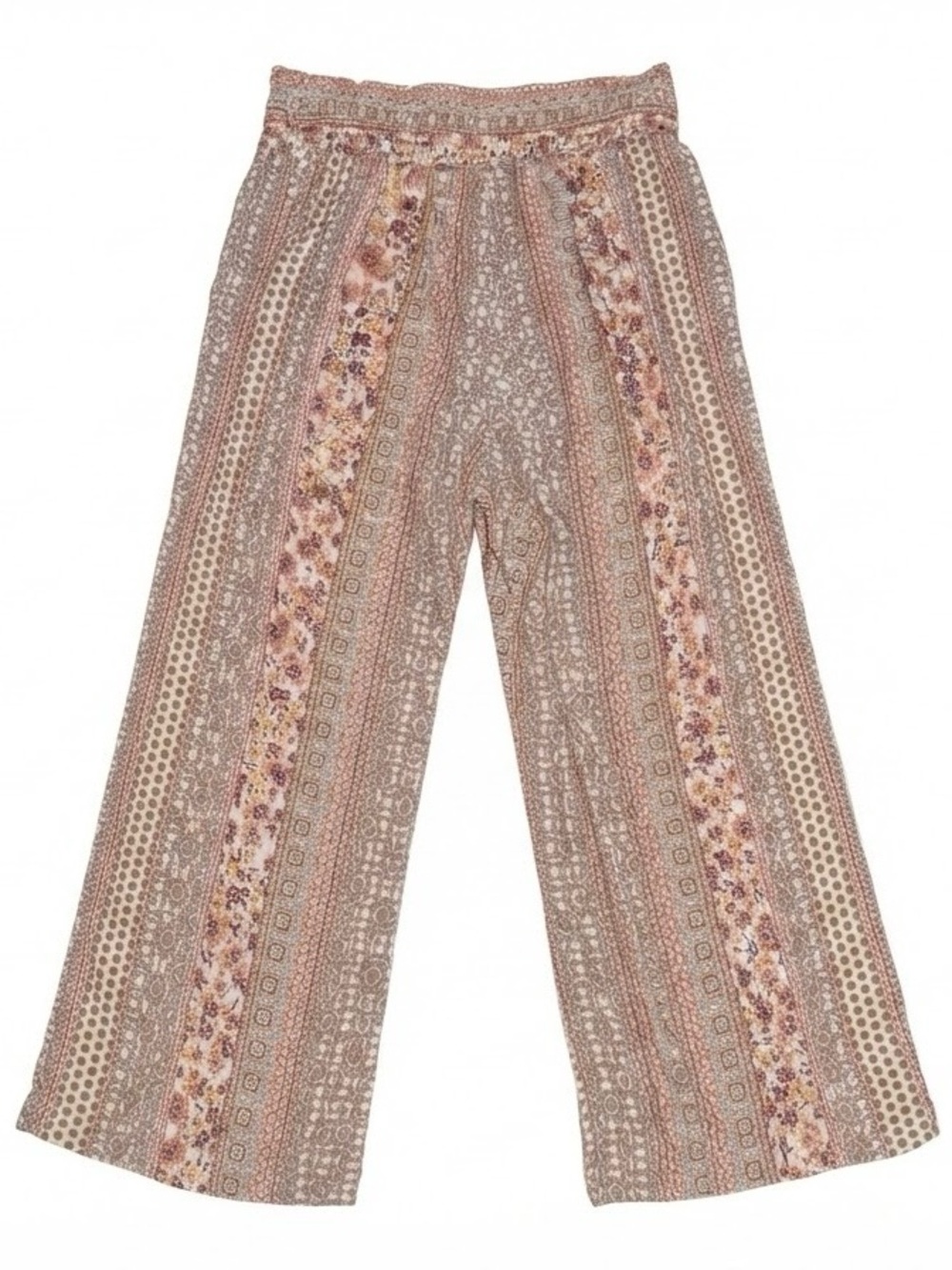 Kingston Grey Women's Size M Wide-Leg Smocked Waist Pants Boho Floral Print